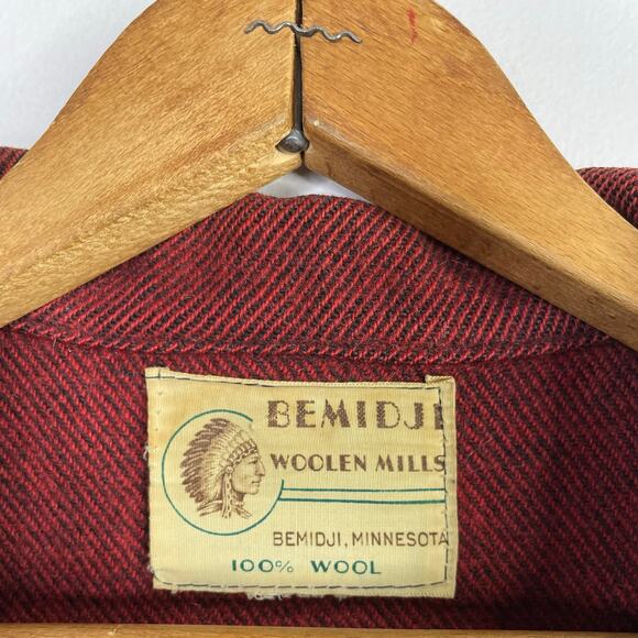 Vintage Bemidji Woolen Mills Wool Hunting Field Jac Shacket Shirt Jacket Men Red - Picture 13 of 13